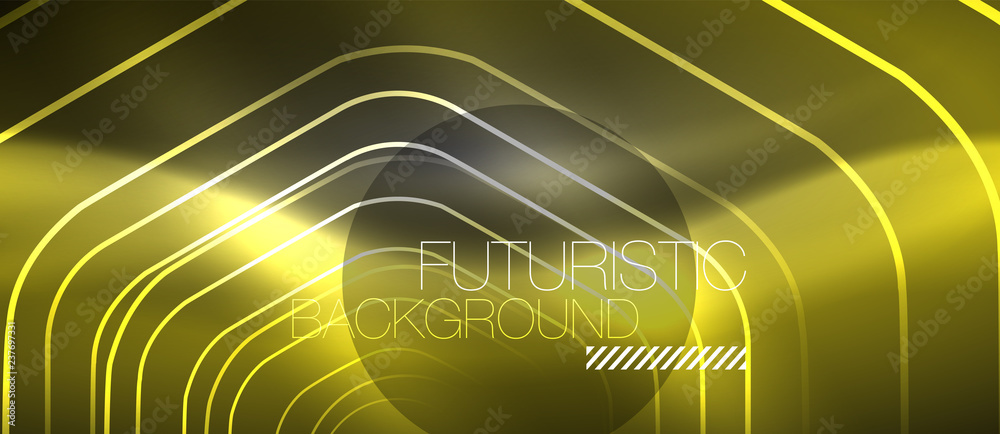 Black and glowing color lines neon design, magin techno template background Black and glowing color lines neon design, magin techno template background