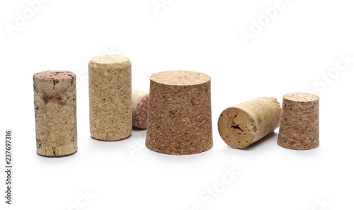 Wine corks isolated on white background