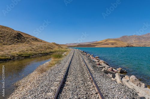 Lake Van, Turkey - on the high plain between Ararat, Iraq and Iran, an amazing display of nature and colors, and railways that seem to lead to nowhere