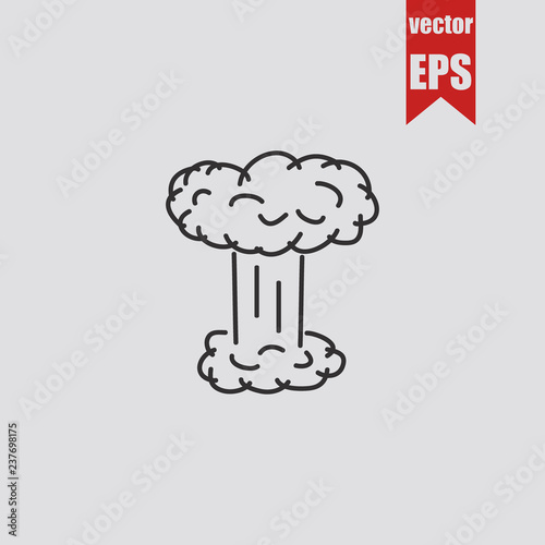 Nuclear explosion icon.Vector illustration.