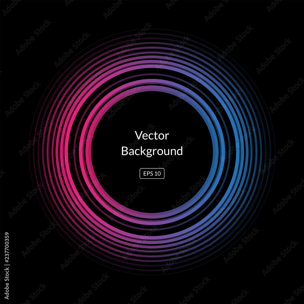 Gradient abstract circle vector background.