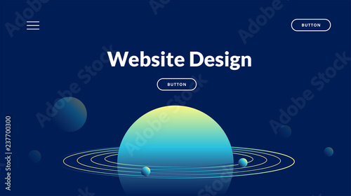 Gradient planet. Vector illustration for web design concept.