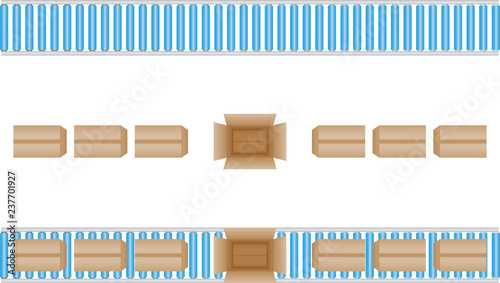 Rollenband Fließband Verpackung Kartons