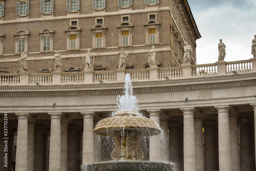The Fountain From The Saint Peter Square, Vatican, Italy