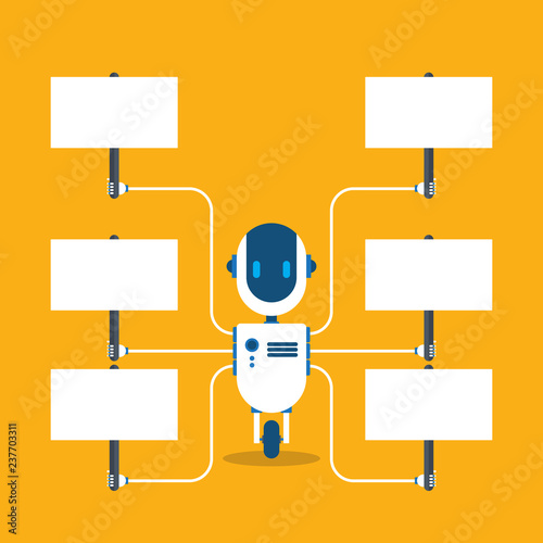 Chatbot concept. Modern Robot in flat style. Artificial Intelligence