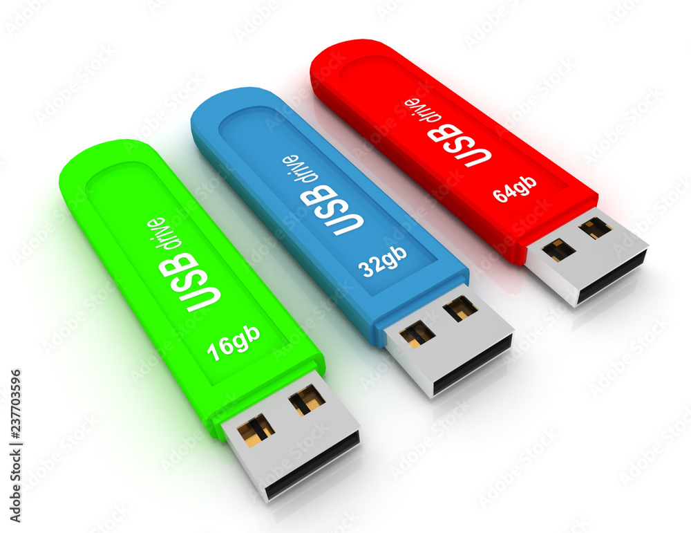 USB Drives in white background/ USB Drive USB Drives in white background/ USB Drive