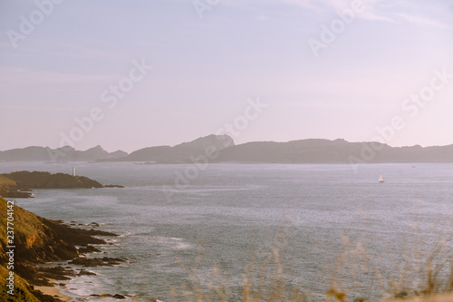 Majestic panorama of sea bay in mountains