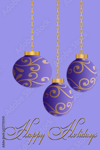 Merry Christmas ornaments background; bulbs; holiday decorations