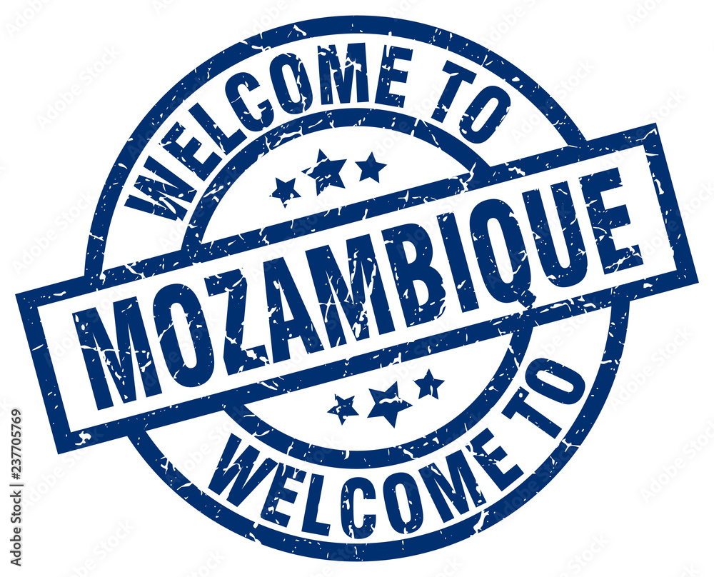 welcome to Mozambique blue stamp welcome to Mozambique blue stamp