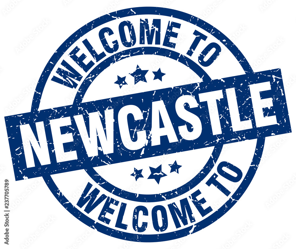 welcome to Newcastle blue stamp welcome to Newcastle blue stamp