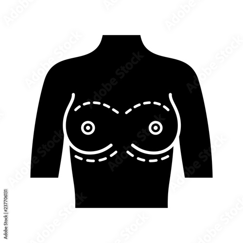 Breast augmentation glyph icon