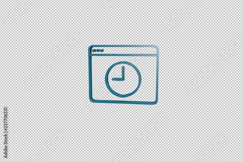 3D illustration of Timeout, blue color with transparent background.