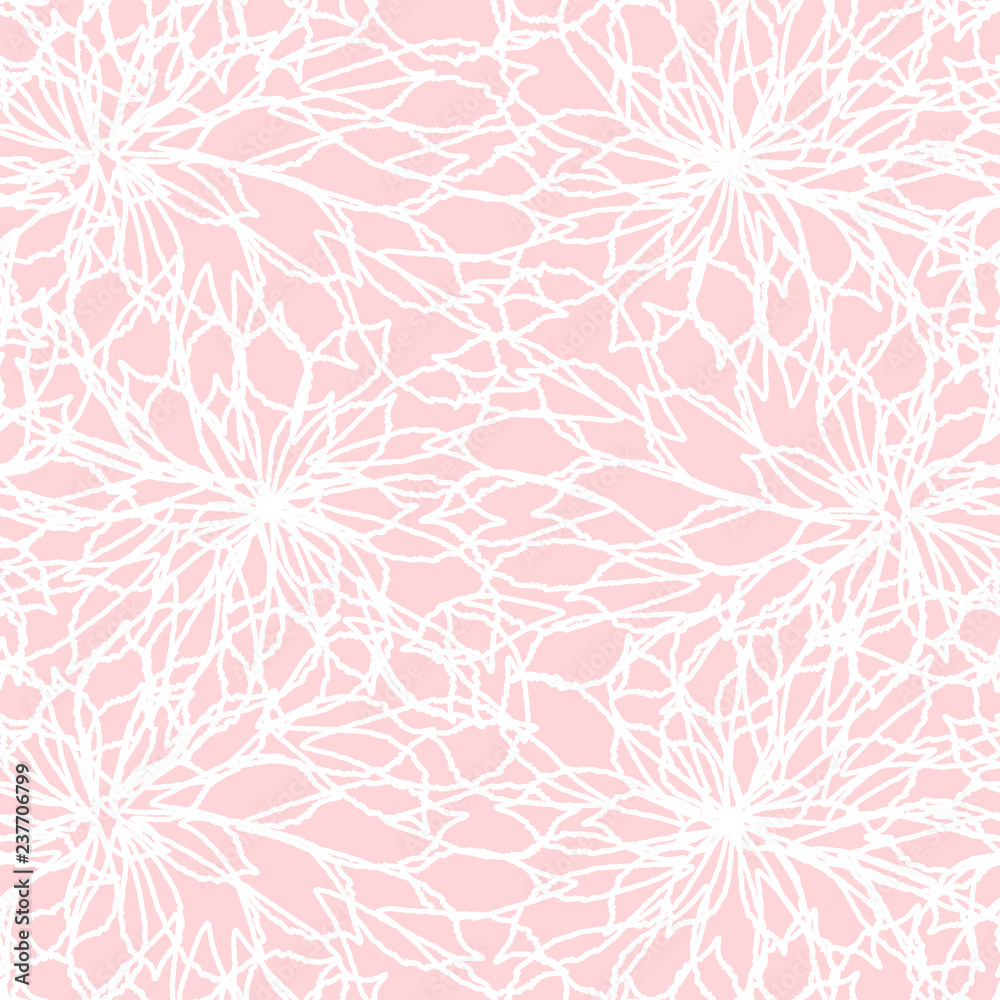 Fototapeta Leaves background vector. Hand drawn leaves shapes. Seamless abstract pattern.