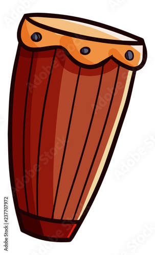 Funny and cute red brown Congo drum ready to use - vector