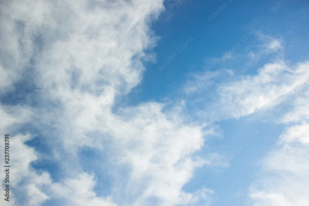 bright vivid colorful cloudy blue sky nature background