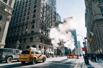 Sierkussen New York taxi Levendige straat in New York City  © CrispyCream