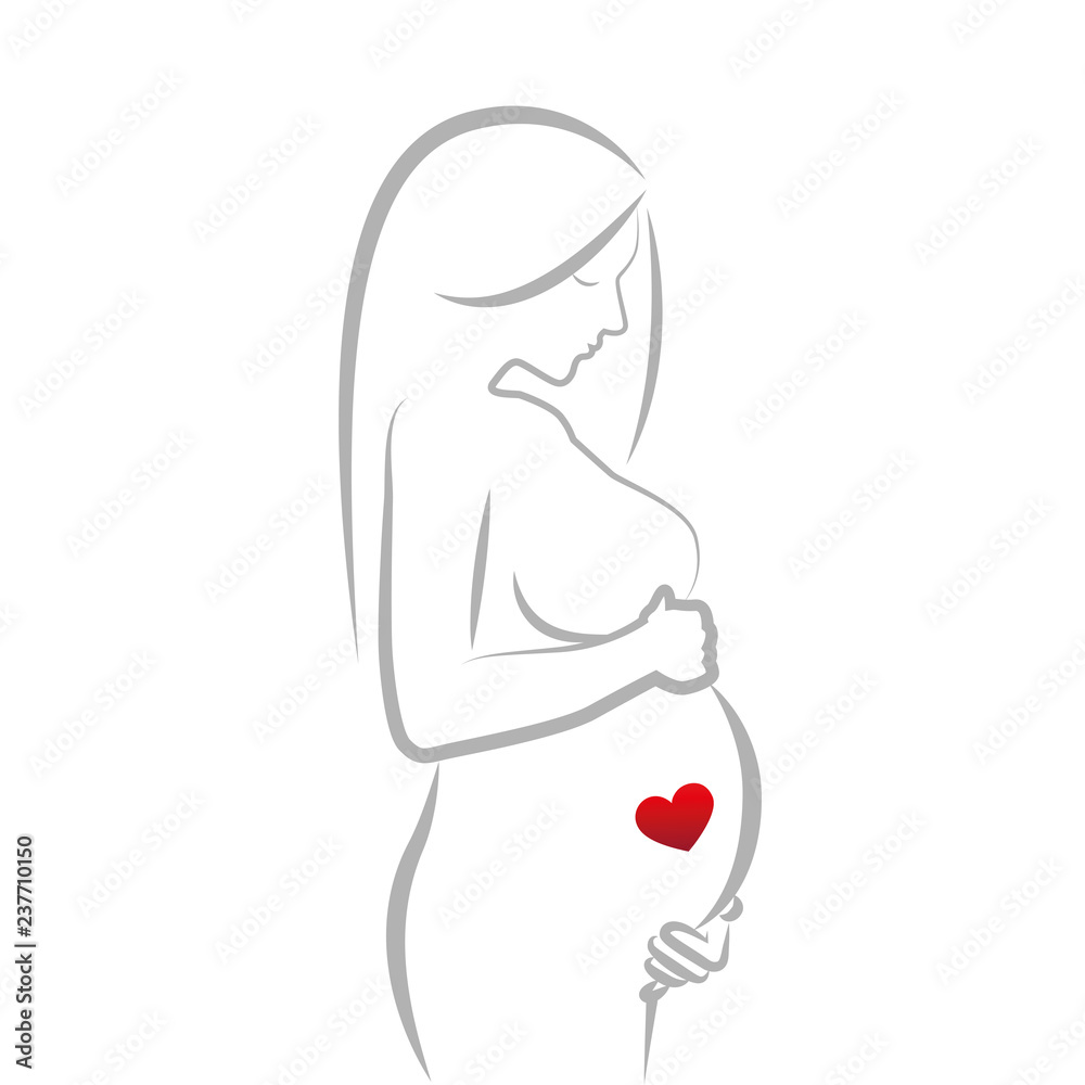 Pregnant woman symbol, stylized vector sketch. | CanStock