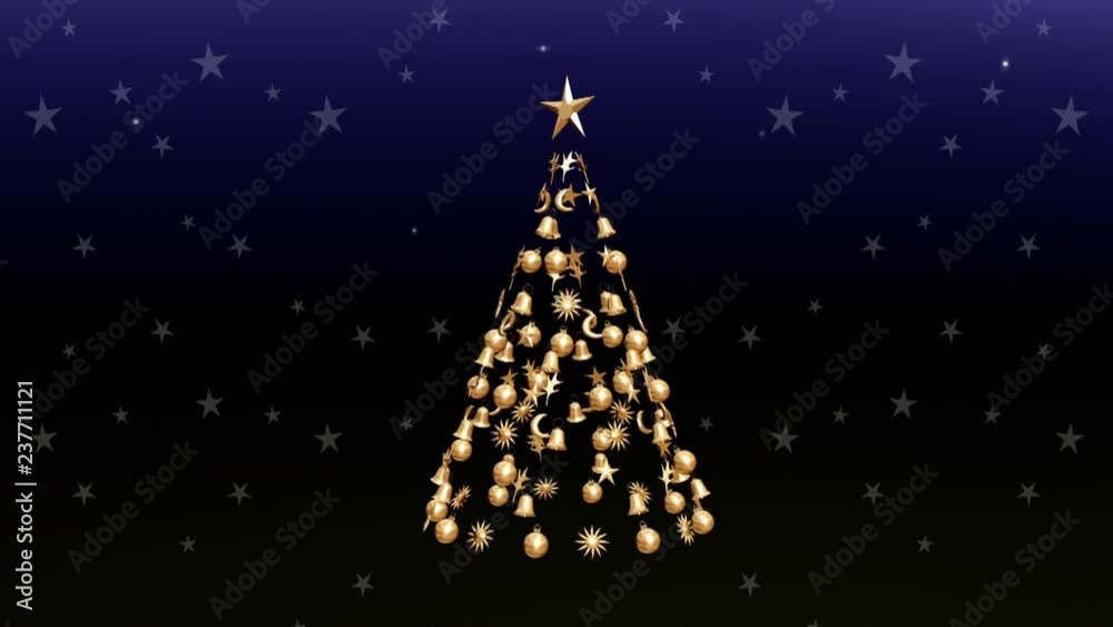 Stockvideo Goldener Weihnachtsbaum DVD Menü Animation loopbar 6 sec. Adobe Stock