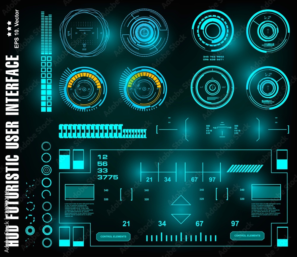 Sci-fi futuristic hud dashboard display virtual reality technology screen, target Sci-fi futuristic hud dashboard display virtual reality technology screen, target