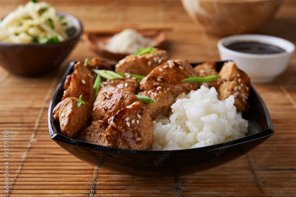 chicken and rice in asian style chicken and rice in asian style