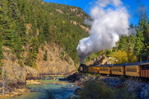 Historic steam engine train in Colorado, USA