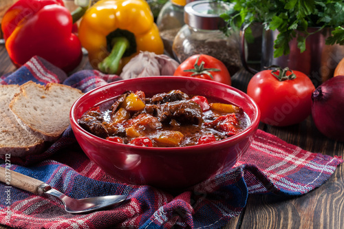 Traditional Hungarian beef goulash