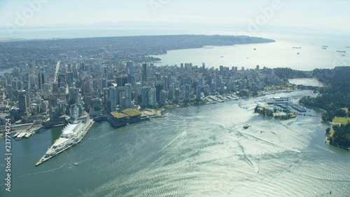 Aerial view Canada Place Vancouver Harbour Canada photo