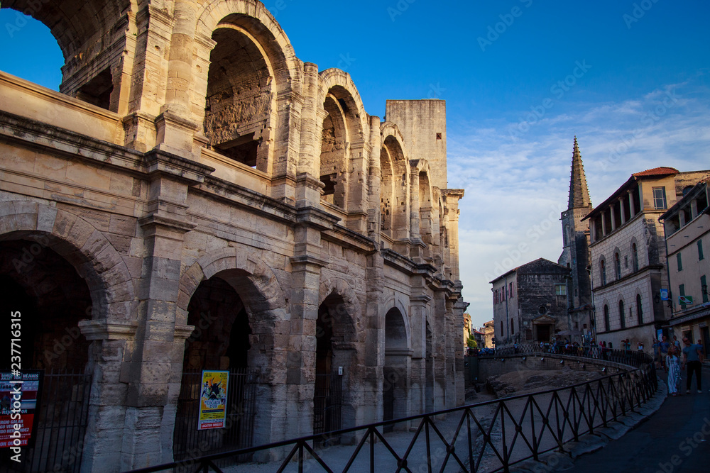 The stunning anphiteathre of Arles in Provence