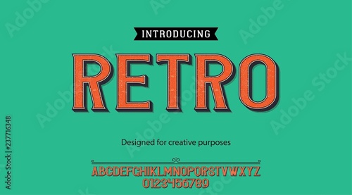 Retro typeface.For labels and different type designs