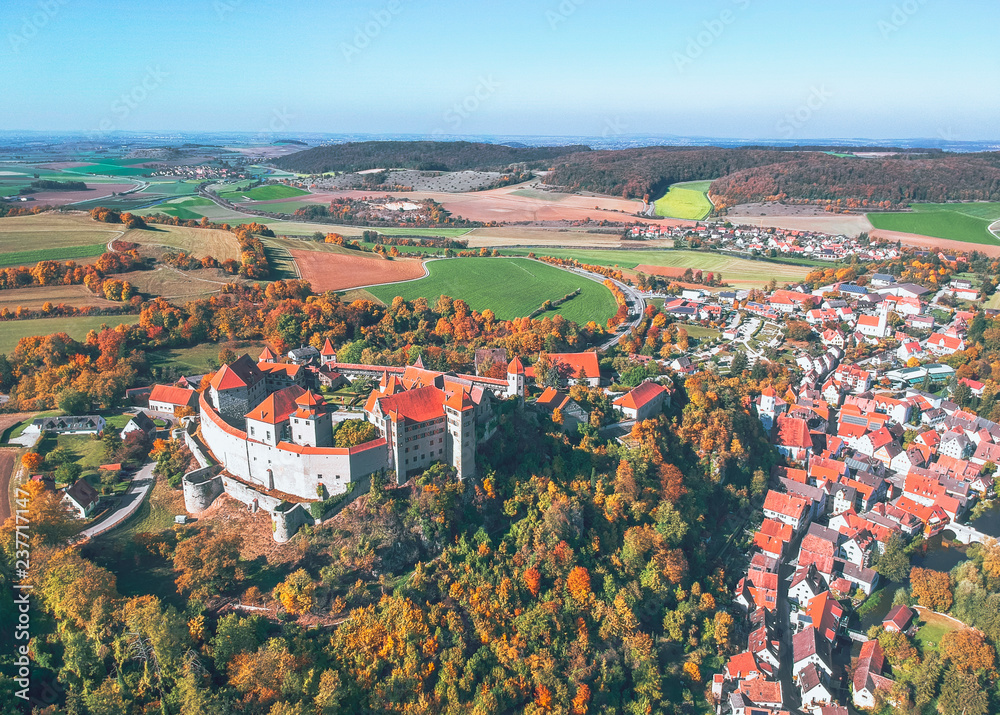 Aerial view of Harburg from above