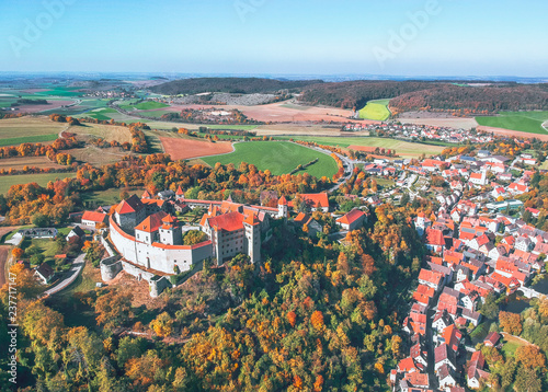 Obraz na płótnie Aerial view of Harburg from above w salonie