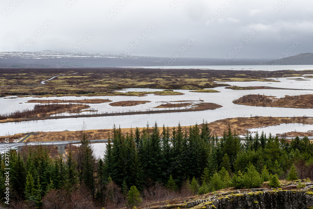 View from Thingvellir National Park in Iceland