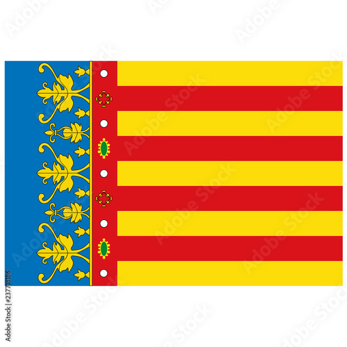 Vector Flag of Valencian Community - Autonomous Communities in Spain photo