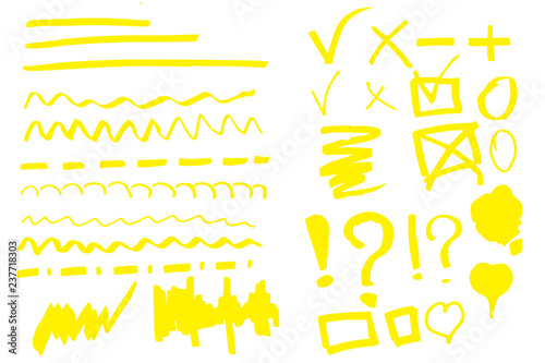 Hand drawn highlighter set