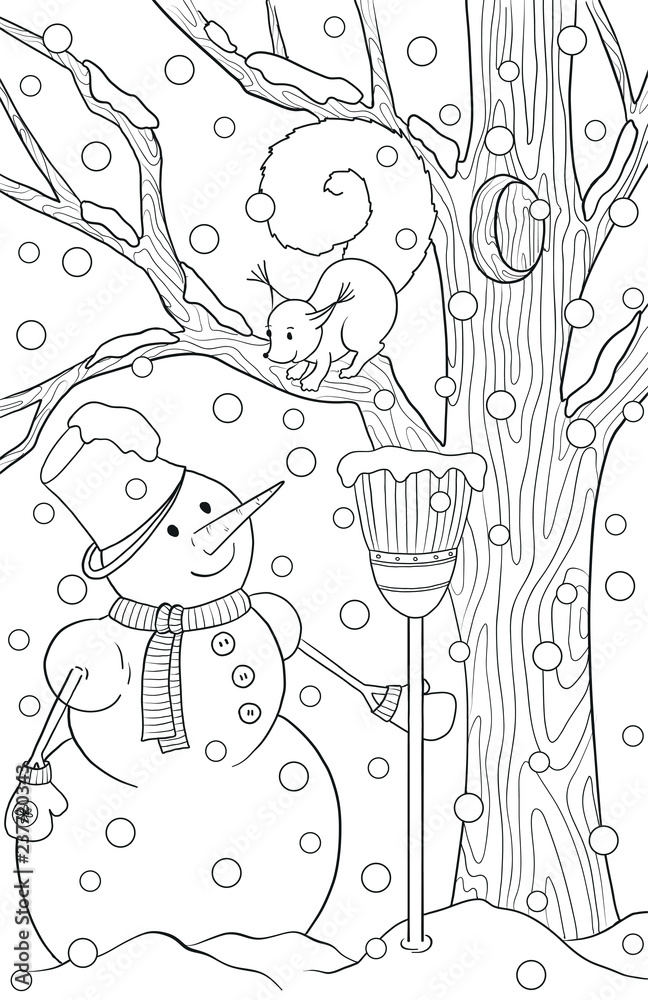 Coloring book for kids merry christmas theme Vector Image
