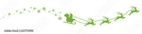 Santa Claus with sled and reindeers