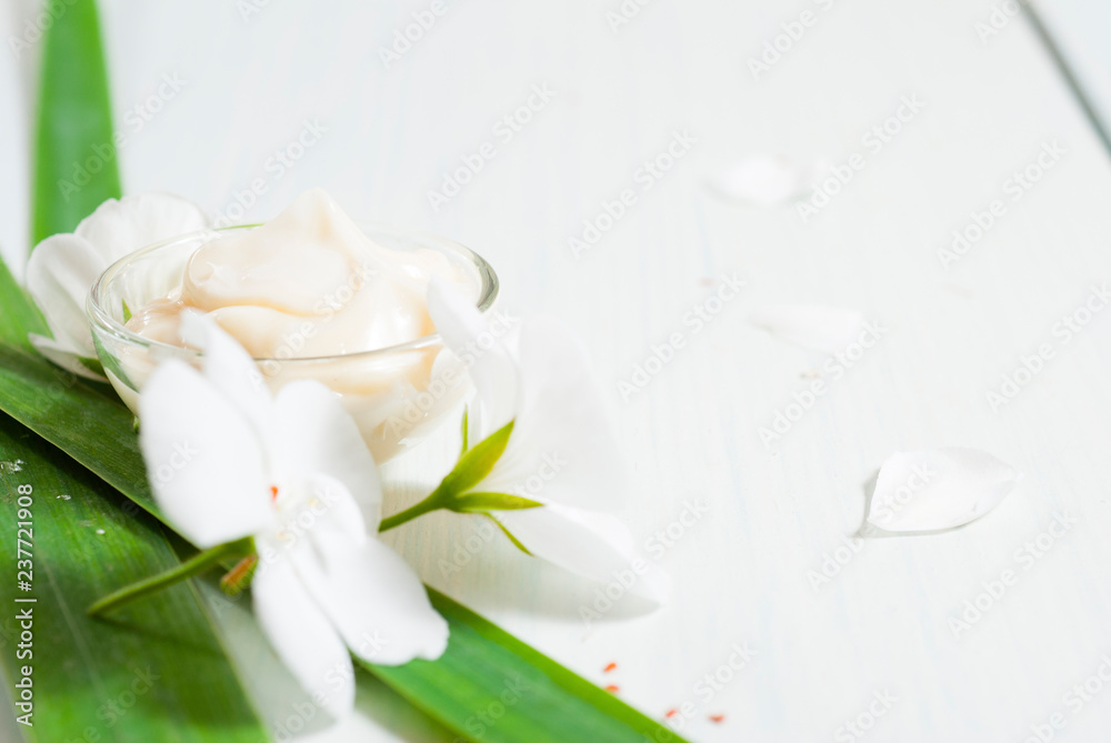 Cosmetic cream white flower Cosmetic cream white flower