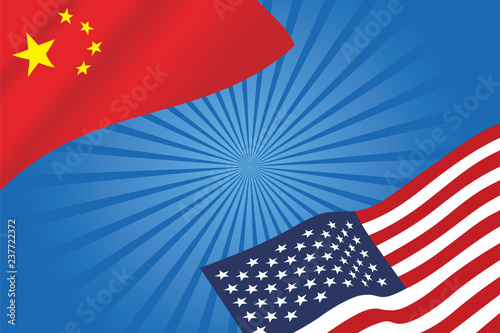 Flag of China and USA, Vector
