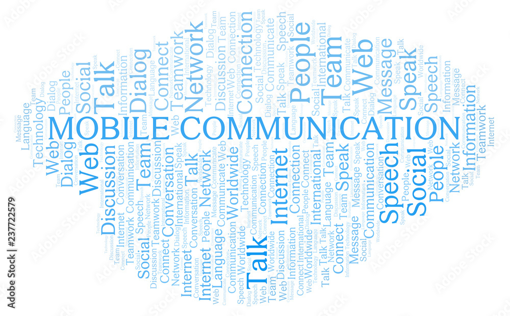 Obraz premium Mobile Communication word cloud.