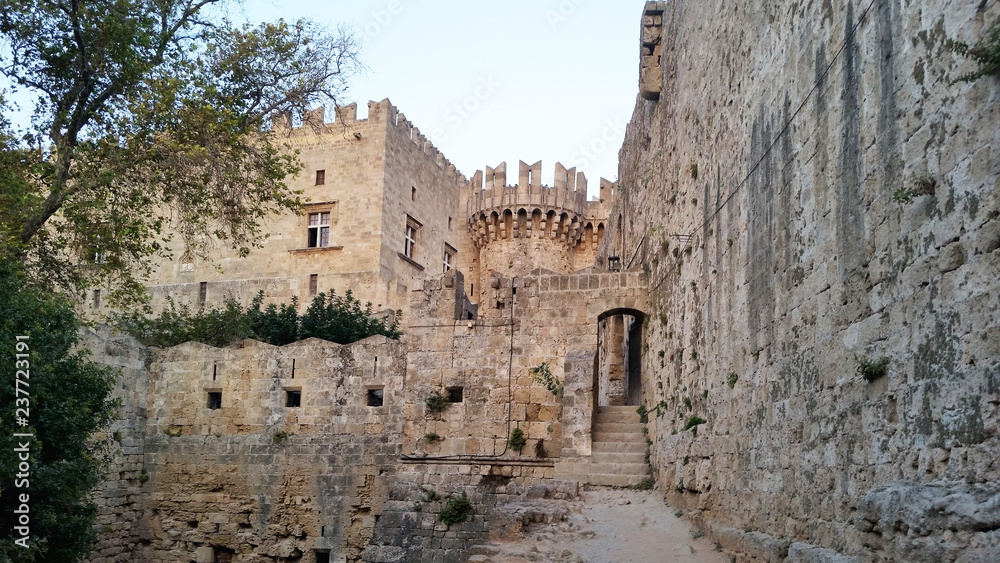 Rhodes fortress. The City Of Rhodes. Rhodes island in Greece. Rhodes fortress. The City Of Rhodes. Rhodes island in Greece.