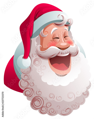 Santa Claus is smiling widely. Happy merry christmas character