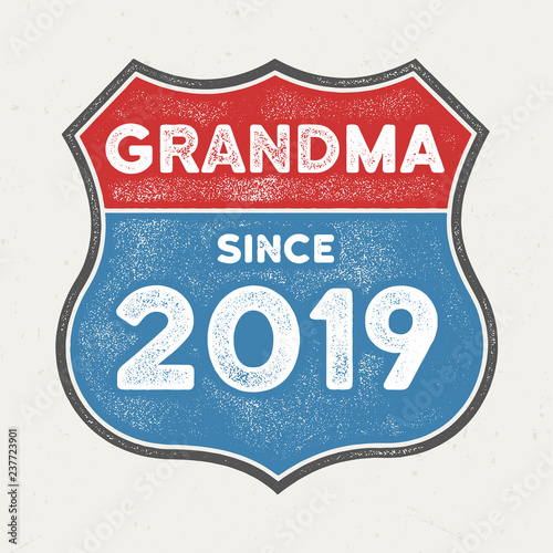 Grandma Since 2019 - Aged Tee Design For Printing