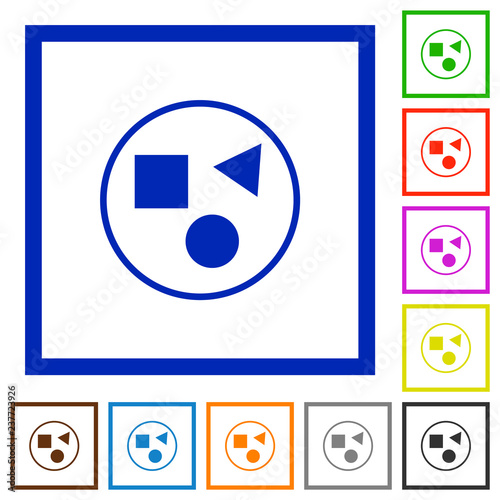 Grouping elements flat framed icons