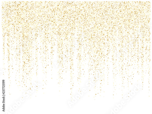 Garland lights gold glitter hanging vertical lines vector holiday background.