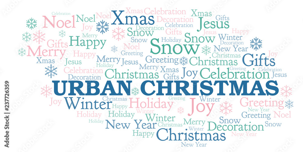 Fototapeta premium Urban Christmas word cloud.
