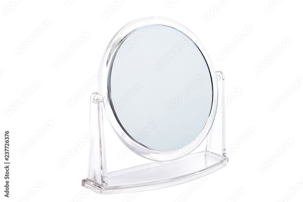 Modern makeup mirror isolated on white background