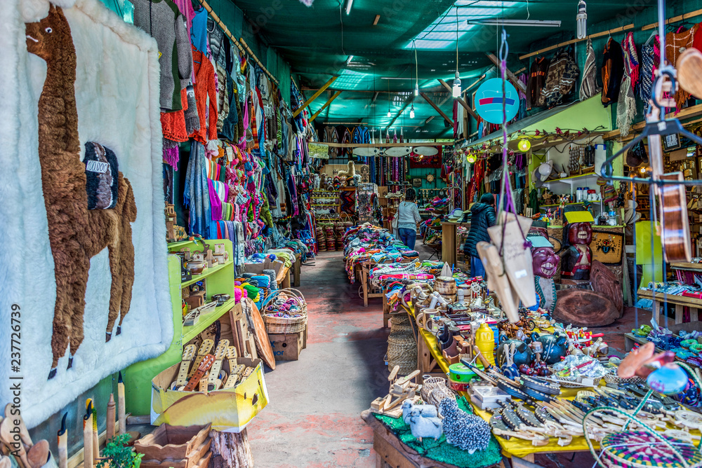 Typical artisanal market in the Angelmo district of Puerto Montt