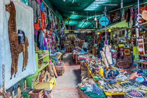 Typical artisanal market in the Angelmo district of Puerto Montt