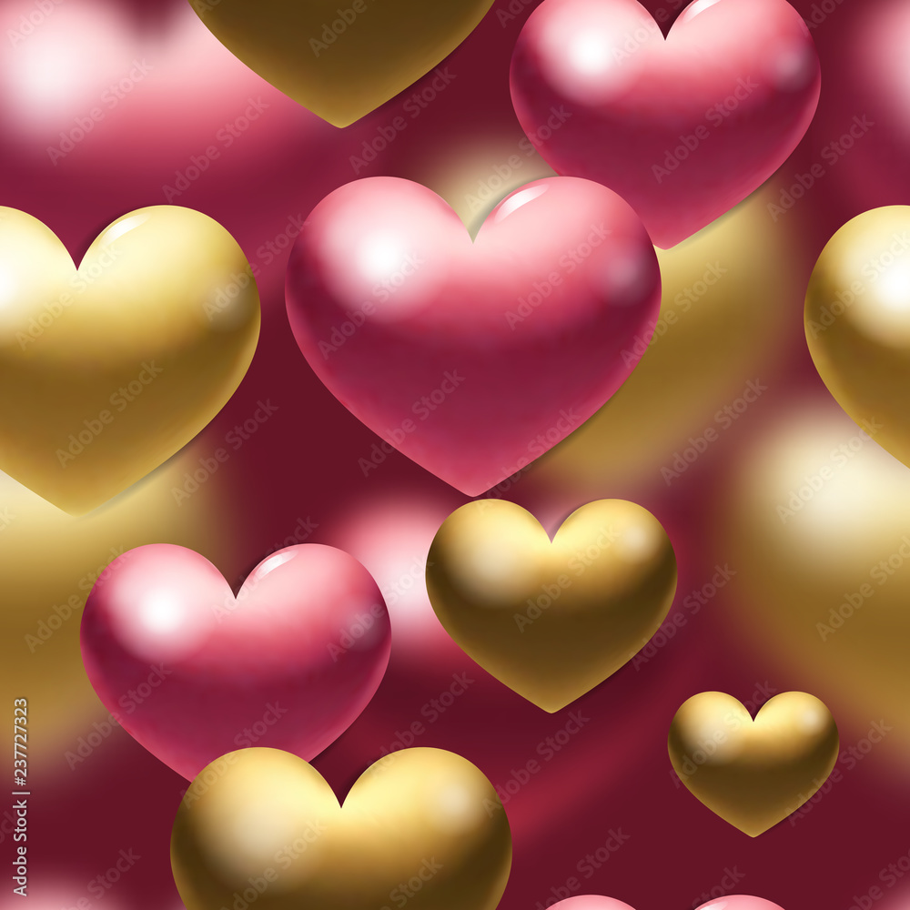 seamless pattern. endless texture. Soft, blurred background for packaging, wrappers or covers. decorated with hearts.