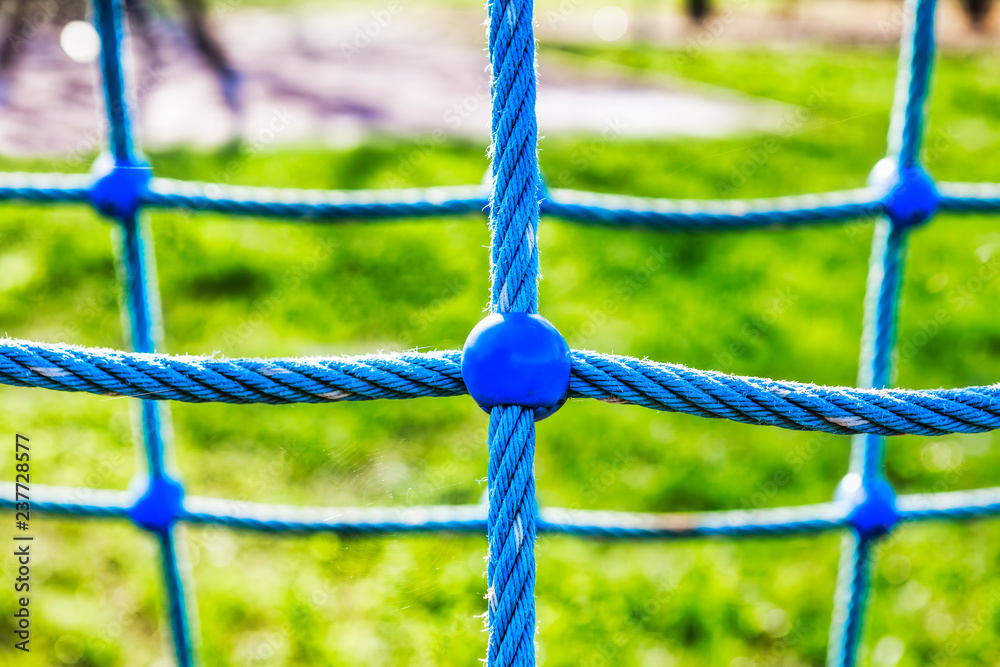 Blue net game closeup